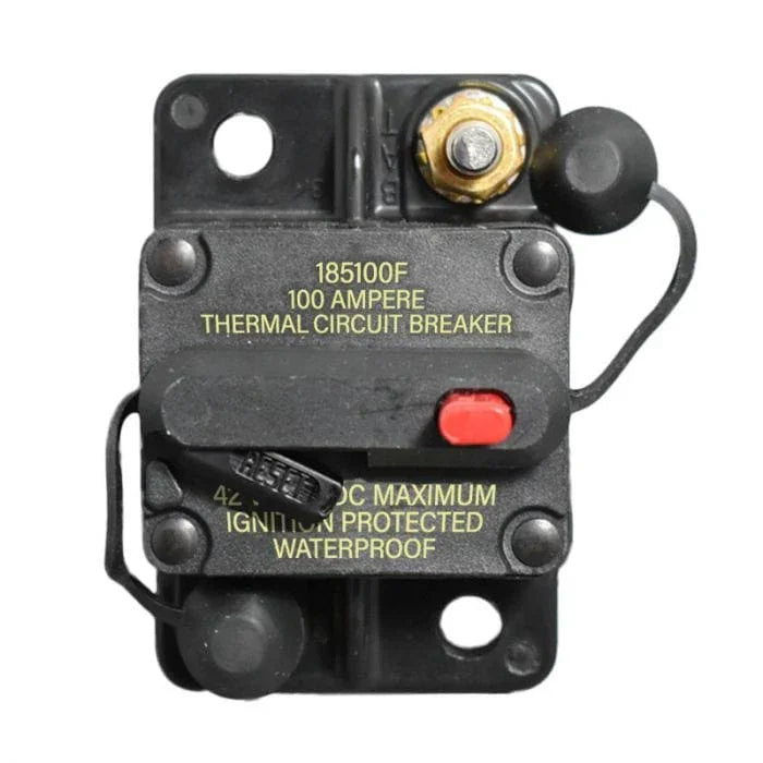 100 amp manual reset surface mount thermal circuit breaker with red reset button
