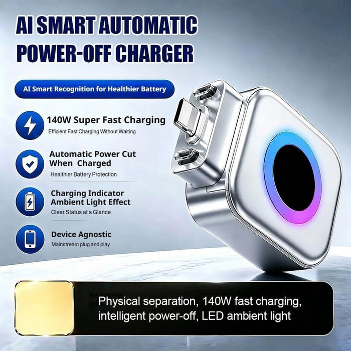 140W Type-C Auto-Eject Fast Charger with AI Auto Cut-Off