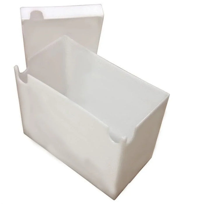Heavy duty white battery box with open lid for power management applications