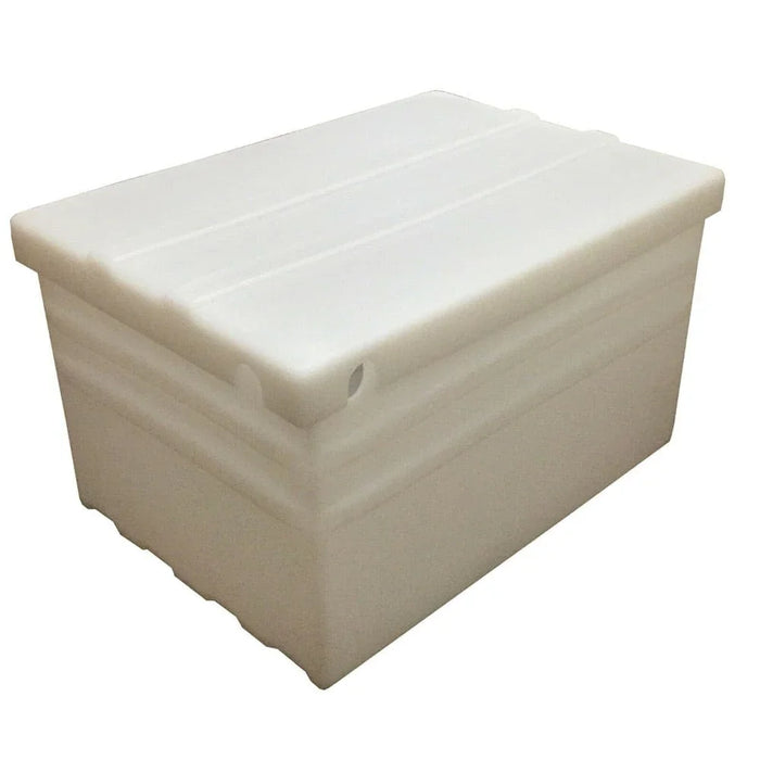 Heavy duty white plastic 8D battery box with lid for power storage and protection