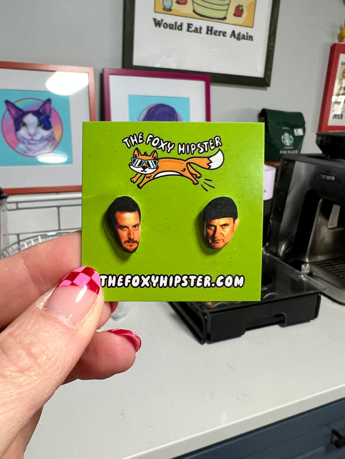Wet Bandits Harry and Marv Stud Earrings