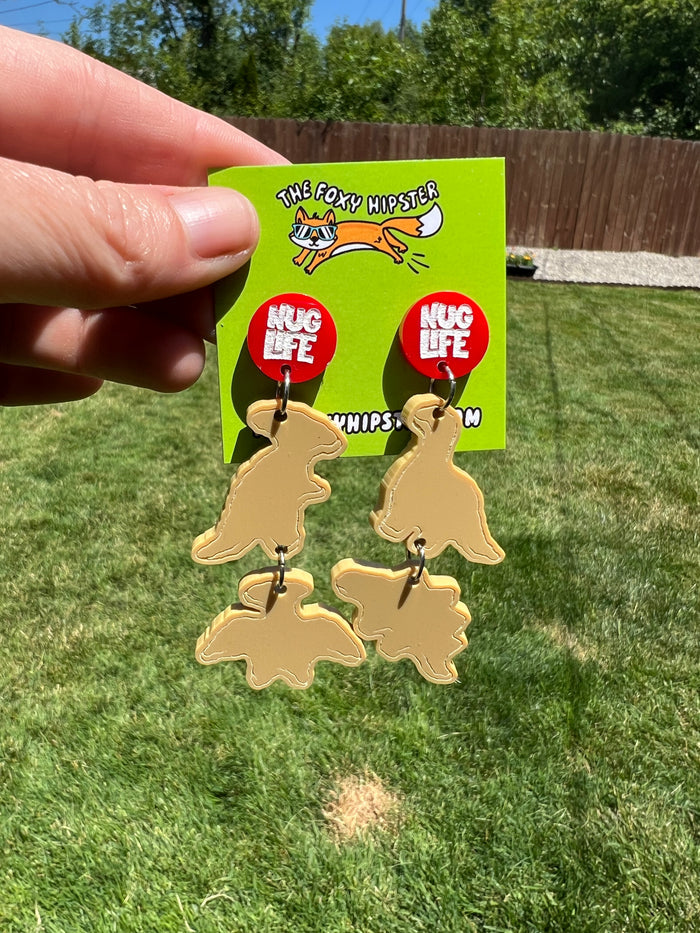 Dino Nuggets Dangle Earrings
