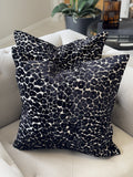 Spoton Velvet Leopard Print Black Large Cushion