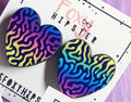 Animal Print Leopard Zebra Cheetah Rainbow Heart Stud Earrings
