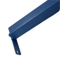 Blue metal auxiliary back stop bracket with mounting hole for power equipment