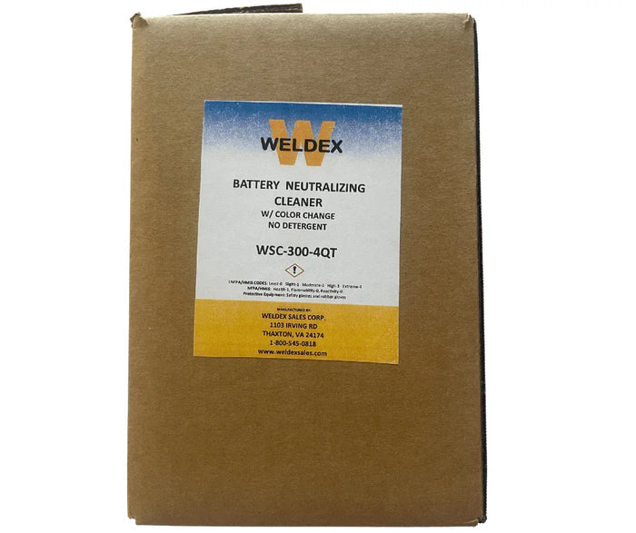 WELDEX battery neutralizing cleaner box with label, battery maintenance product