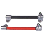 Pair of battery jumper studs, black and red, with power take-off connectors