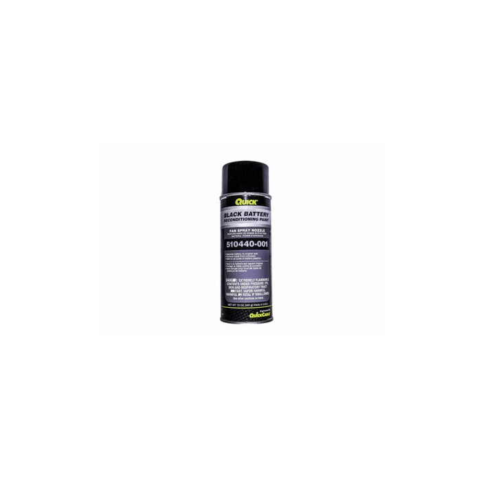 Black battery reconditioning spray paint can for battery maintenance and power parts
