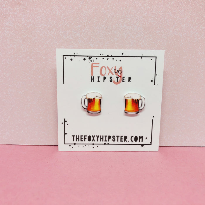 Beer Emoji stud Earrings