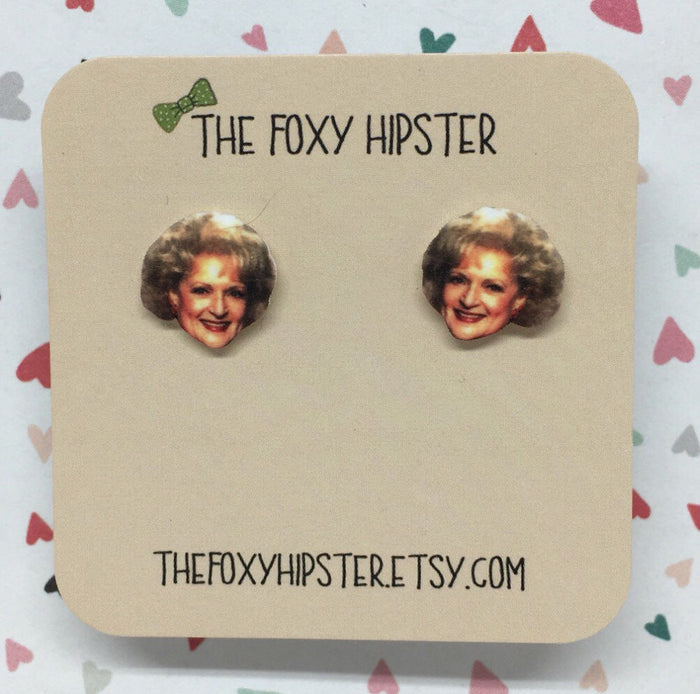 Betty White Inspired Stud Earrings