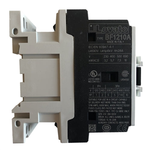 Lovato BF1210A57560 3 pole 12 AMP contactor