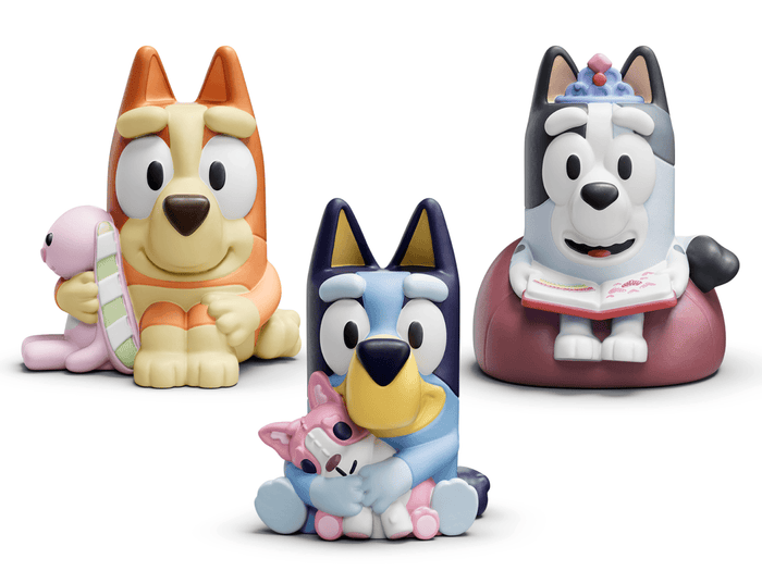 Bluey 3 Pack Tonies including Bluey, Bingo and Muffin audio figurines for the Toniebox, which plays audio content