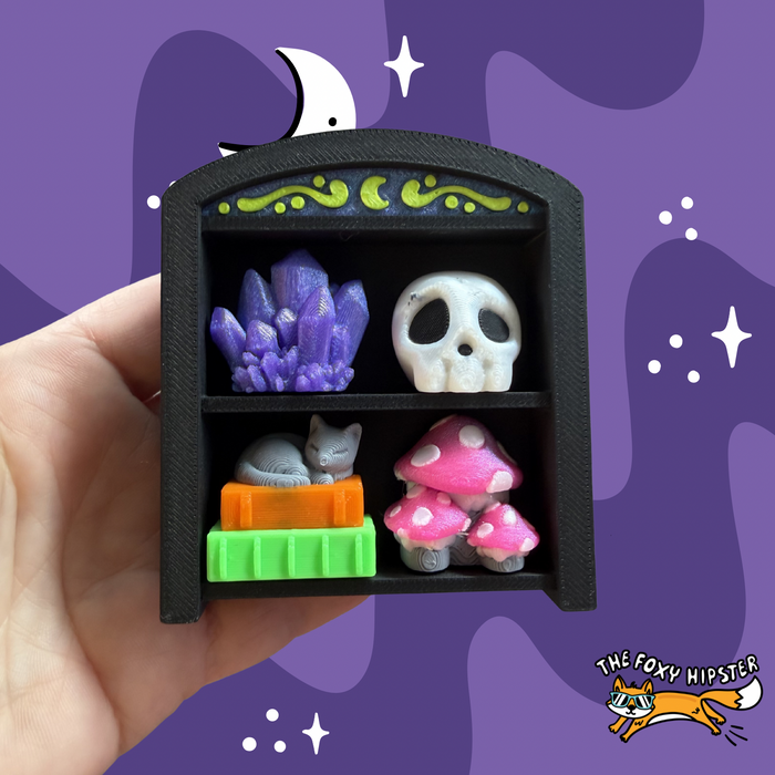 Bookshelf Spooky Oddities Fidget Clicker