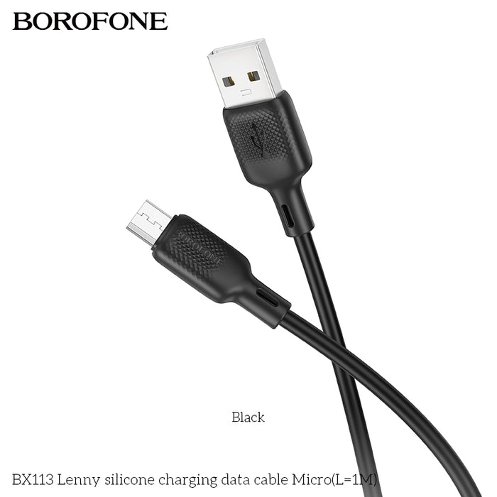 BOROFONE BX113 Lenny Silicone USB-A to Micro Charging Data Cable 1M