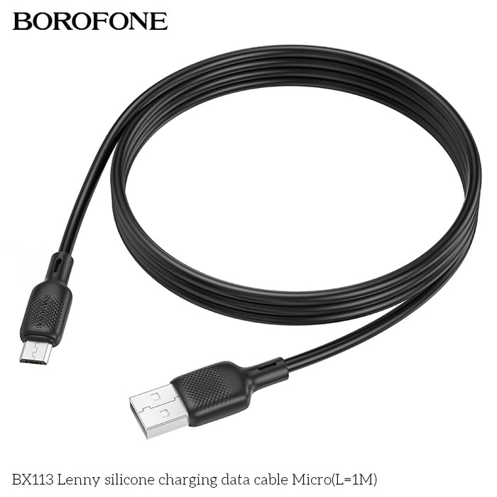 BOROFONE BX113 Lenny Silicone USB-A to Micro Charging Data Cable 1M