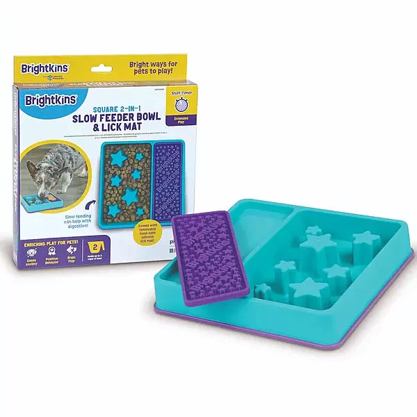 Brightkins Feeding - Square Slow Feeder - Lick Mat