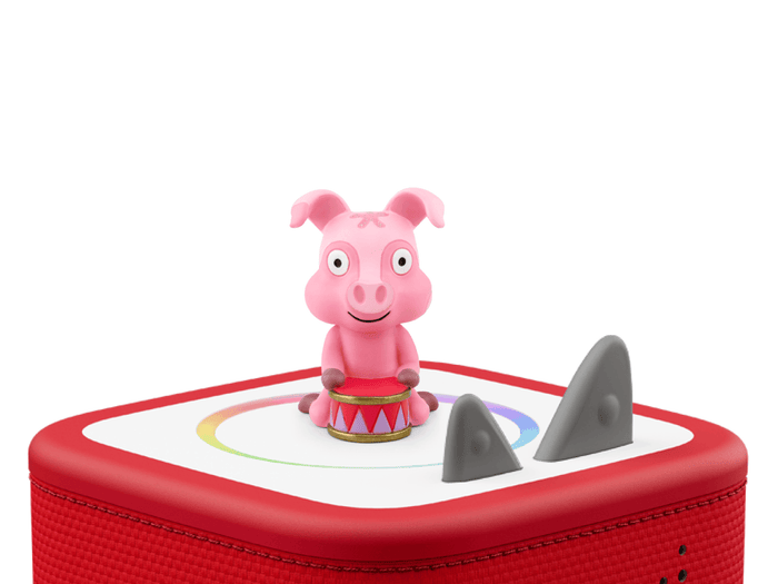 Canciones Infantiles Favoritas: Canciones De Animales En Español Tonie on a red Toniebox 2 ready to play audio stories and songs