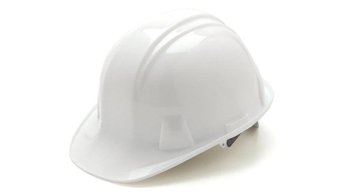 White cap style hard hat for industrial and construction safety