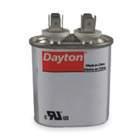 Dual terminal metal can capacitor with Dayton label for power equipment