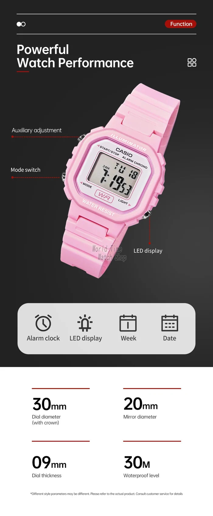 Casio Women's Watch Bright Colors Fashionable Simple Design LA-20WH Series