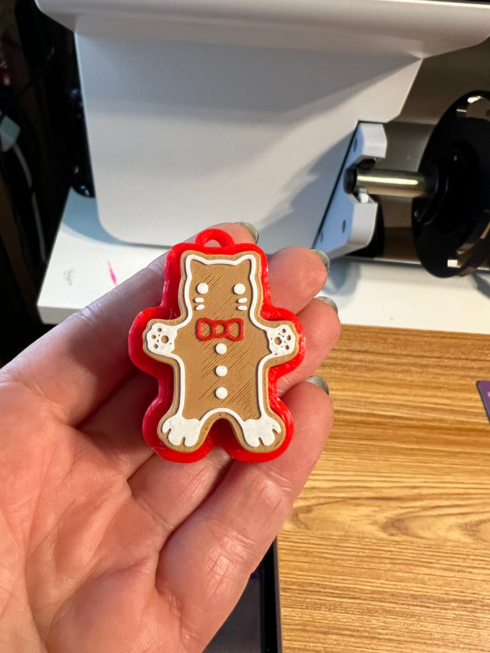 Cat Gingerbread Fidget Toy Clicker Keychain Bag Charm