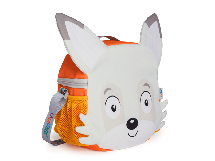 tilted view of Lalalinos Toniebox Character Bag - Akio