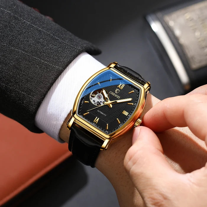 CHENXI 8815A High End Full Automatic Fashion Square Hollow Out Men's Waterproof Mechanical Watch
