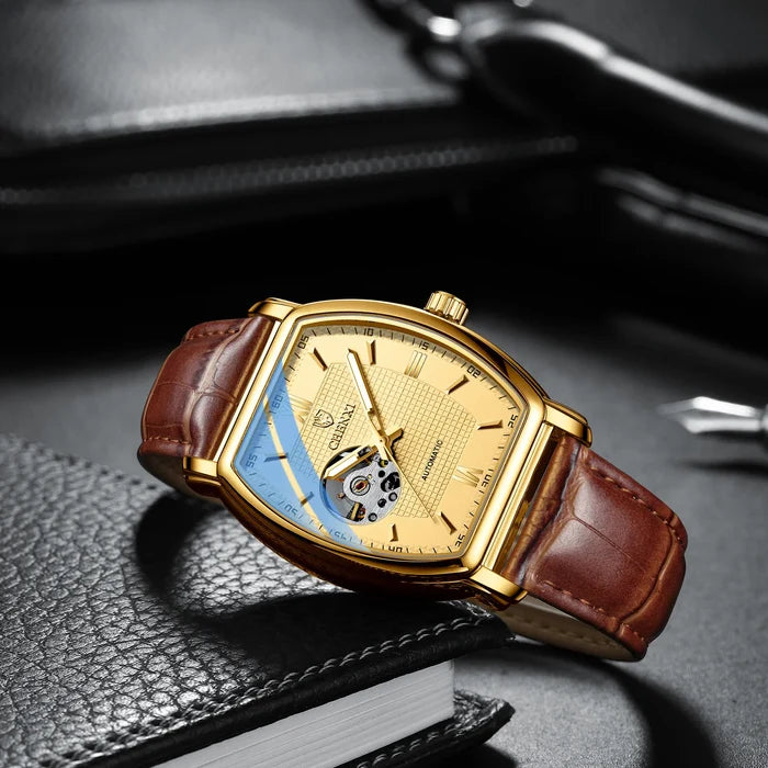 CHENXI 8815A High End Full Automatic Fashion Square Hollow Out Men's Waterproof Mechanical Watch