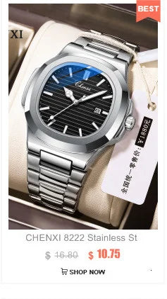 CHENXI 8815A High End Full Automatic Fashion Square Hollow Out Men's Waterproof Mechanical Watch