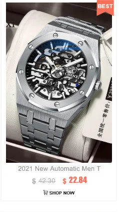 CHENXI 8815A High End Full Automatic Fashion Square Hollow Out Men's Waterproof Mechanical Watch