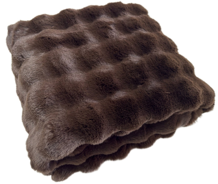 Brown textured blanket on a white background