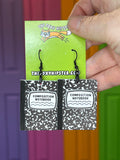 Composition Notebook Dangle Earrings