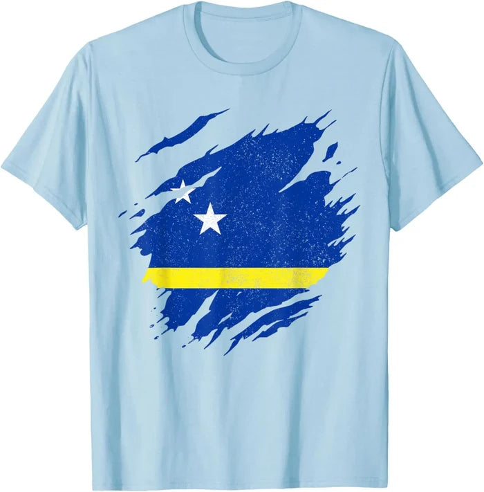 Curacao Flag Pride Caribbean T-Shirt 2026 New Arrival - Stylish Men's Apparel - Jersey