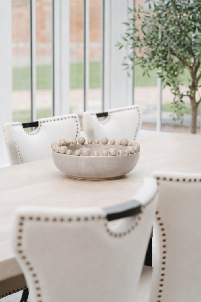 Decorative Cream Bobble Edged Bowl