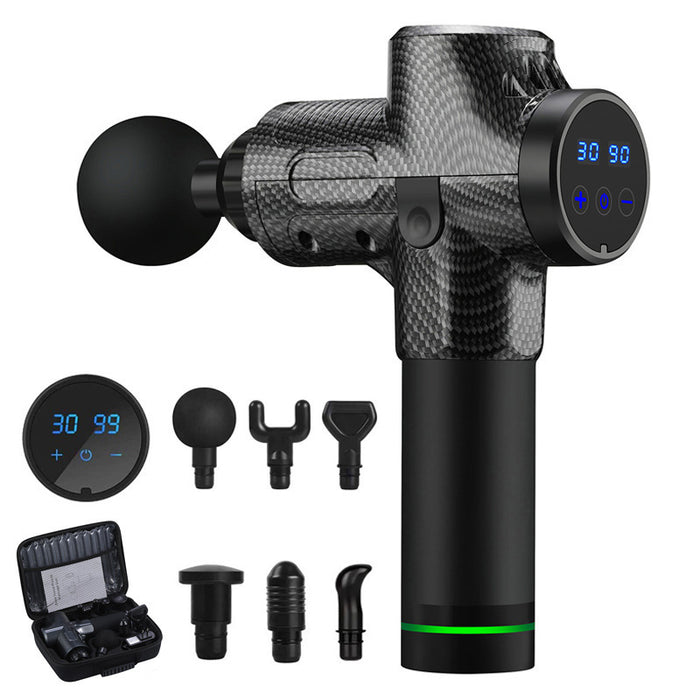 Deep Tissue Percussion Massage Gun – 30 Speed Levels, 6 Heads & Carrying Case