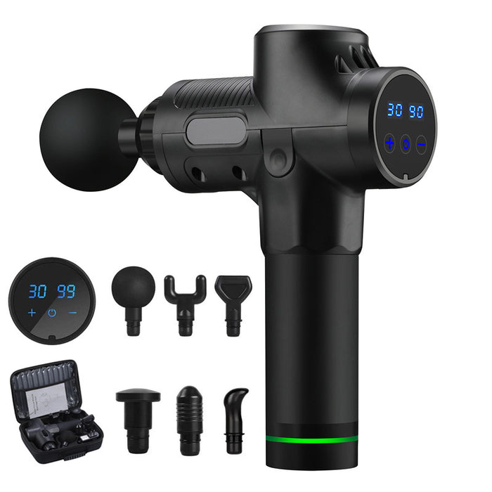 Deep Tissue Percussion Massage Gun – 30 Speed Levels, 6 Heads & Carrying Case