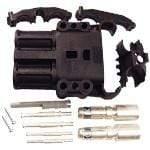 DIN 160 amp connector kit with socket, terminals, and black plastic housing