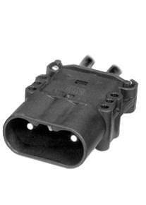 DIN 320 amp connector kit pin, black plastic electrical power connector