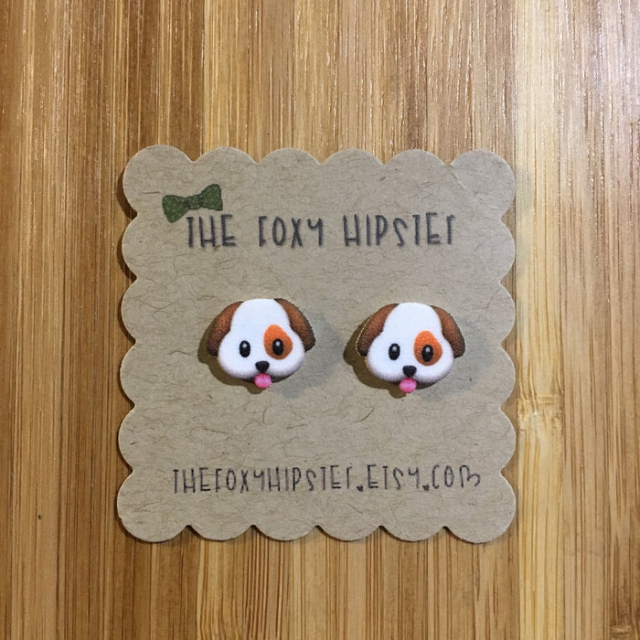 Dog Emoji stud Earrings