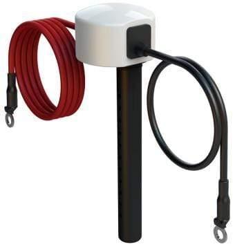 Battery electrolyte level indicator sensor with black and red cables for power management