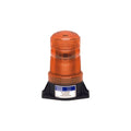 Amber LED safety beacon with ribbed lens and black base for facility warning systems