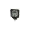 Square LED work lamp with nine diodes and mounting bolt, black housing, 1365 lumens