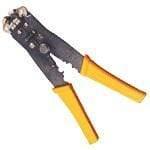 Automatic wire stripper tool with yellow handles for electrical cable stripping