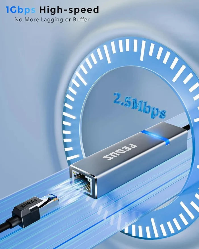 FEDUS 2500Mbps 2.5Gbps USB to Ethernet Adapter Ethernet to USB Adapter, USB 3.0 to RJ45 Computer Network Internet LAN Ethernet Dongle for Laptop, Thunderbolt 4/3 Compatible for MacBook Air/Pro, XPS FEDUS
