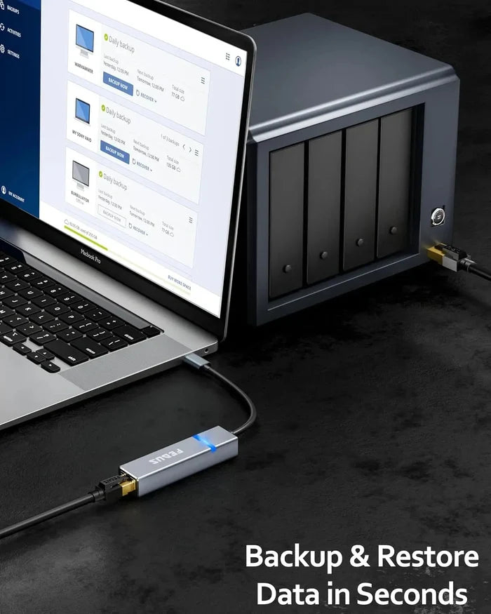 FEDUS 2500Mbps 2.5Gbps USB to Ethernet Adapter Ethernet to USB Adapter, USB 3.0 to RJ45 Computer Network Internet LAN Ethernet Dongle for Laptop, Thunderbolt 4/3 Compatible for MacBook Air/Pro, XPS FEDUS