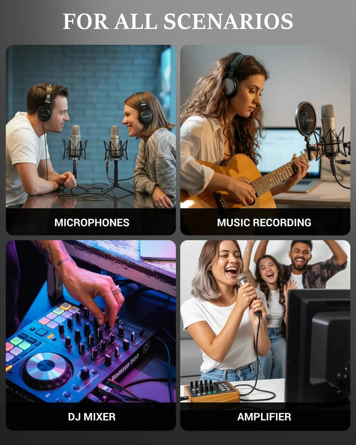 FEDUS 6.35mm (1/4 Inch) TRS Mono Male to XLR Female Cable, Gold-Plated Heavy Duty Oxygen-Free Copper Shielded Audio Patch Cord for Microphones, Speakers, Guitars DJ Mixers Amplifiers Studio Recording FEDUS