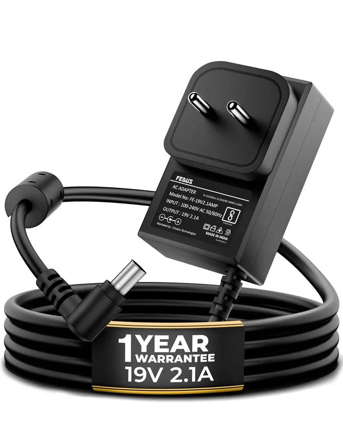 FEDUS BIS Certified 19V 2.1Amp Adapter for LG Monitor, Power Supply Cord of HDTV, LCD LED Monitor & TV Compatible for 19” 20” 21.5” 24” 27” 29” 32Inch TV, Input: 220V-50Hz 50mA Output 19V/2.1A FEDUS