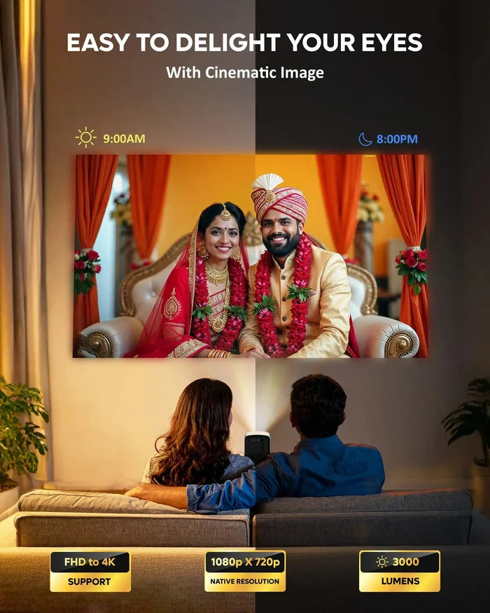 FEDUS Smart LED Projector – Home, Office & Outdoor Entertainment FEDUS
