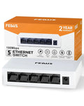 FEDUS NEXTPORT-500 5 Port 10/100Mbps Fast Ethernet Switch RJ45 LAN Network Splitter Hub for PC, Router, CCTV, Smart TV & Gaming Setup