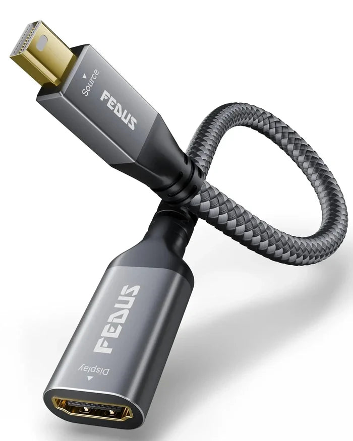 FEDUS Mini DP to HDMI Adapter 4K60Hz Braided Converter